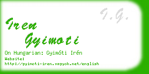 iren gyimoti business card