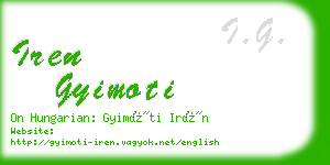 iren gyimoti business card